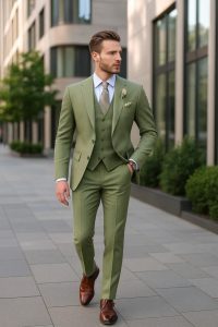 3 pice suit , green colour coat pent , suit for men